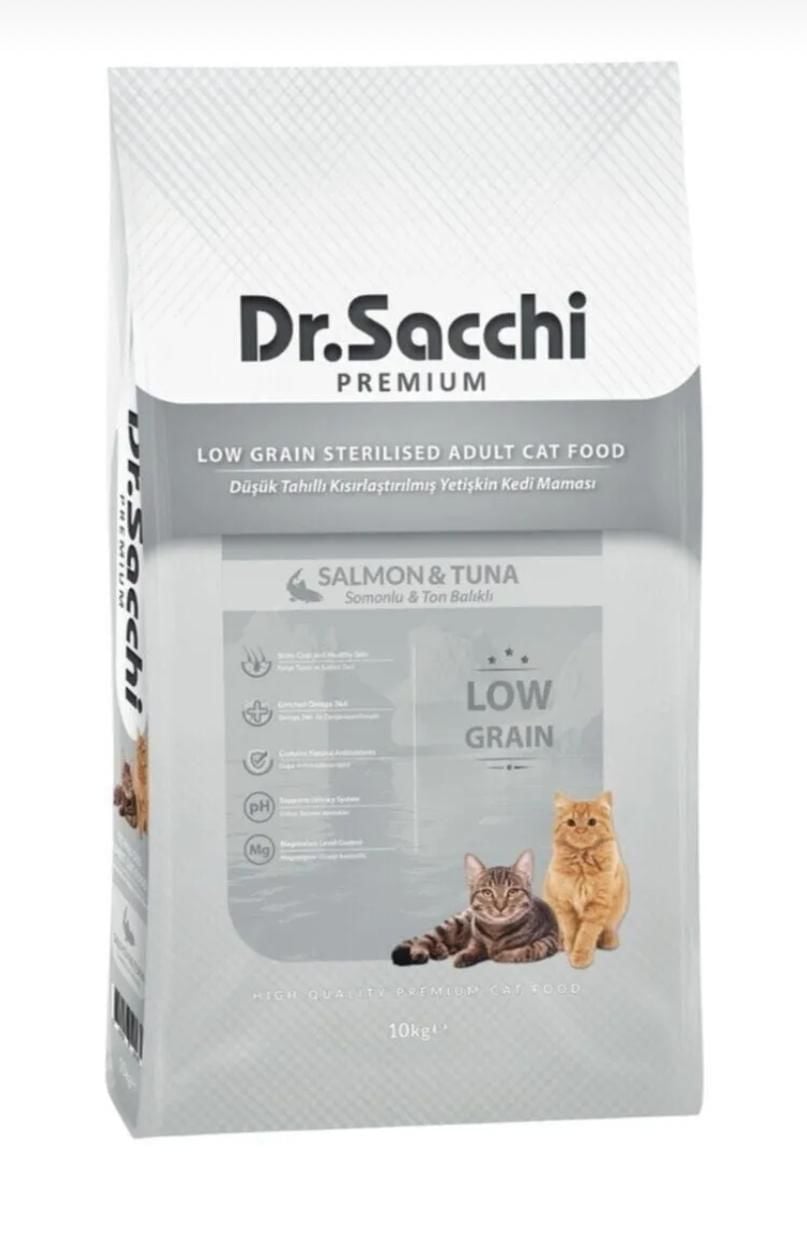Dr Sacchi Premium Düşük Tahıllı Kısır Kedi Maması 10 Kg