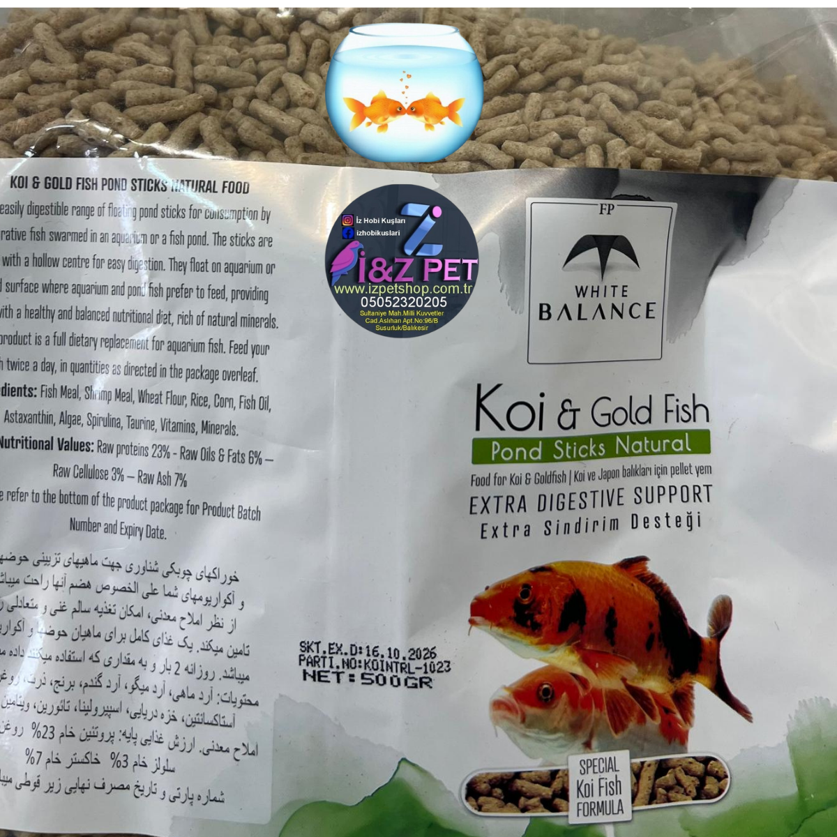 Balık Yemi White Balance Koi & Goldfish Pond Yem 1000 Gr.