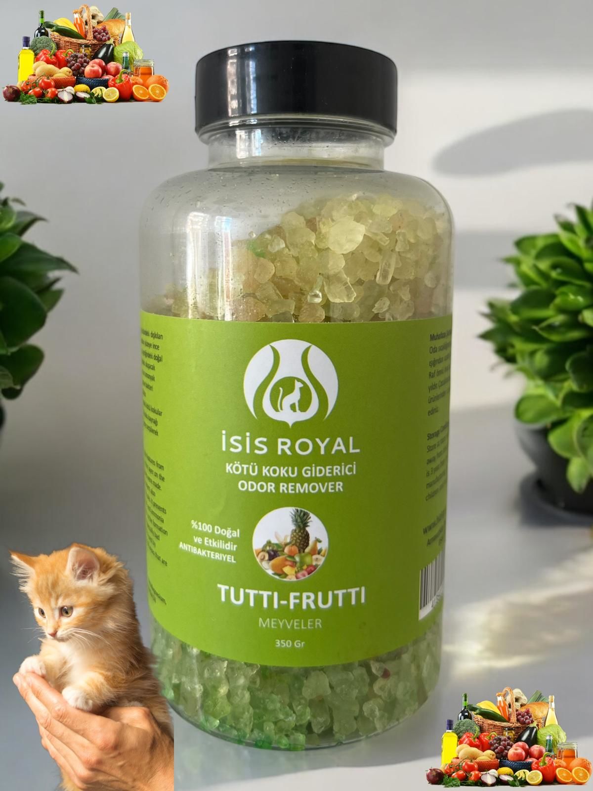 KEDİ KUMU KOKU GİDERİCİ, TUTTİ FRUTTİ, KARIŞIK MEYVELER, 350 Gr.